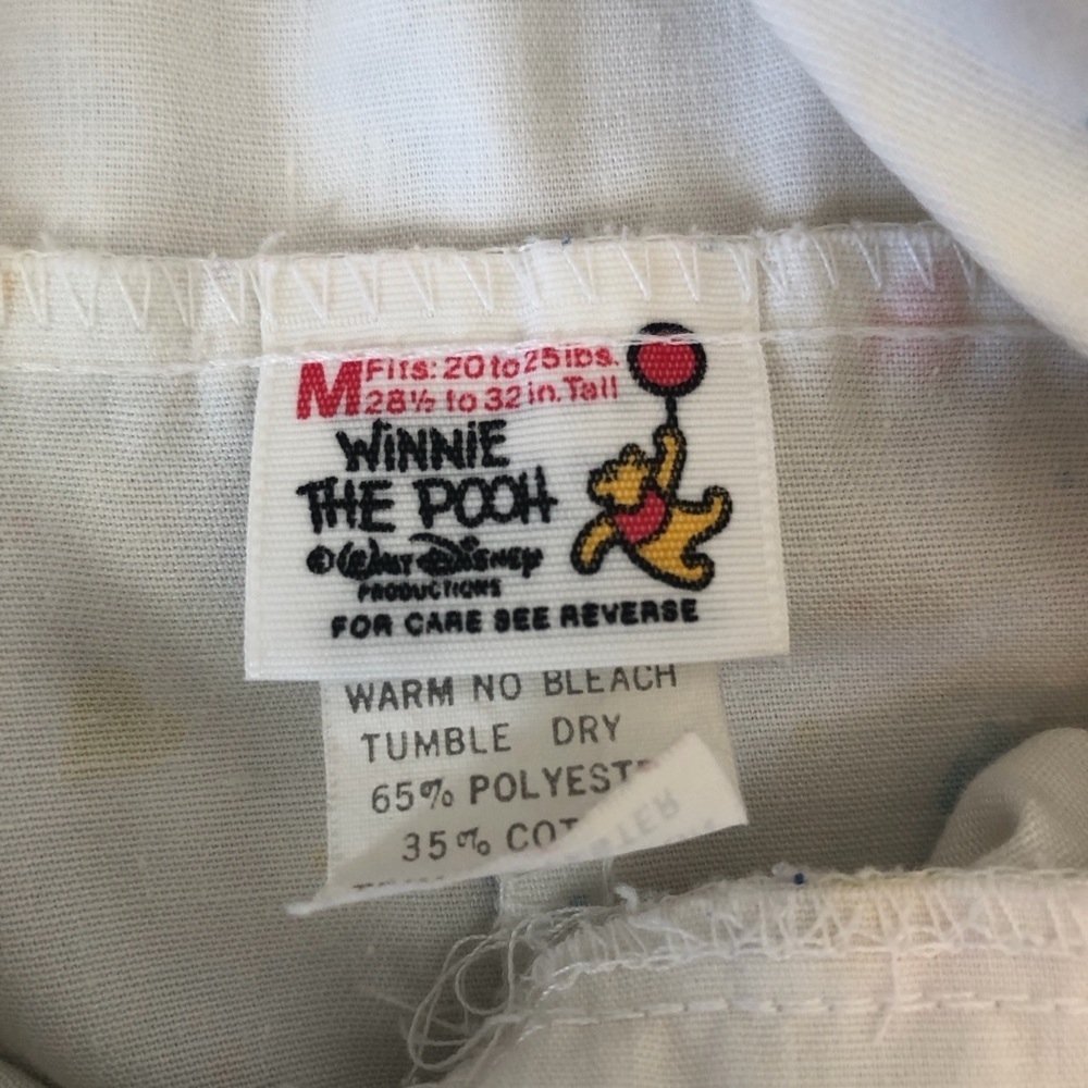 Vintage Winnie The Pooh Baby Romper Heart Print Made In USA Size M (28-32 Lbs) - Picture 6 of 11